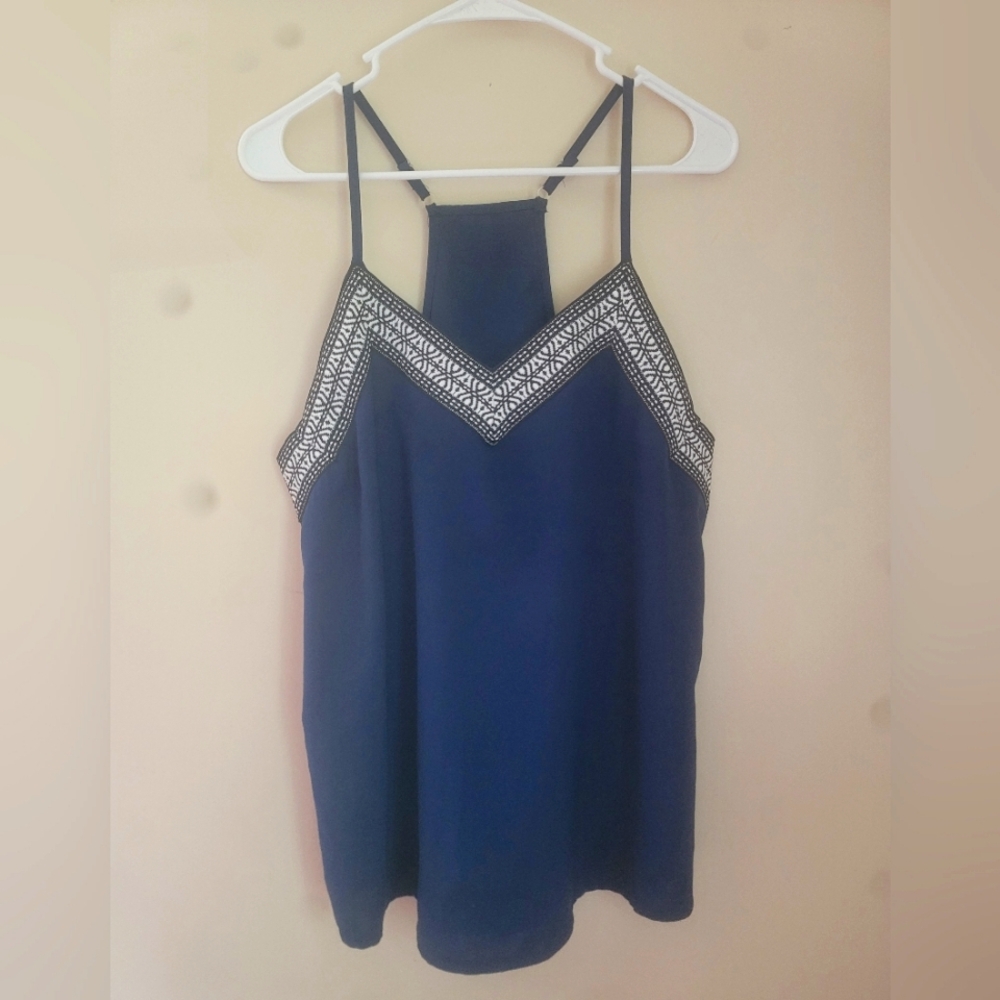 Camisole dark blue with design